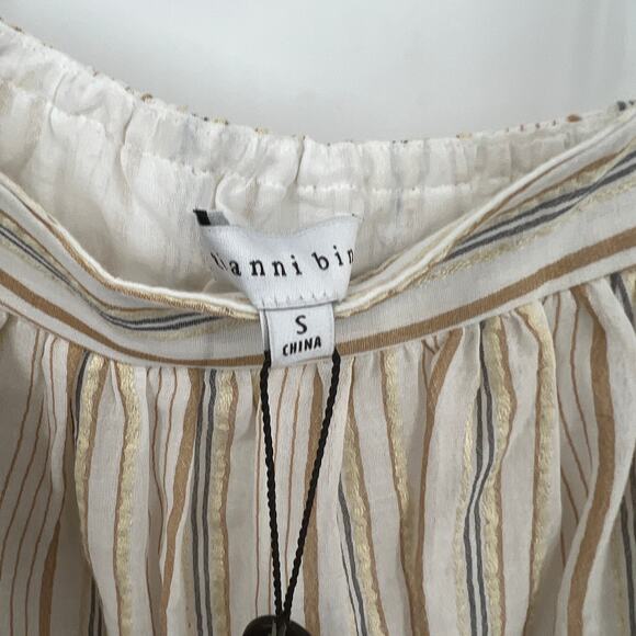 Gianni Bini Sedona Sunset Rose Babydoll Cream Cotton Linen Blend Dress Small New - Picture 5 of 9